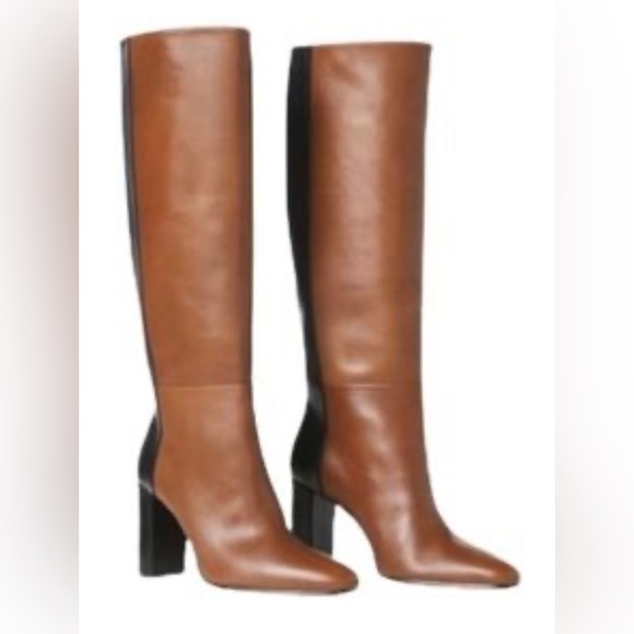 Frame Denim Leather Two Tone Tall Boots. New in Box - Picture 2 of 2